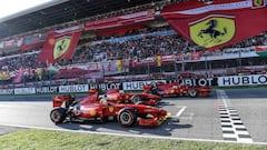 Varios monoplazas de F1, durante las Finali Mondiali de Ferrari en Mugello. 