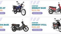 Algunos de los modelos y precios que se pueden elegir en el Programa Mi Moto.