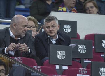 Ole Gunnar Solskjaer, entrenador del Manchester United, en el Camp Nou.