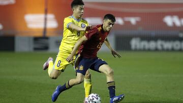 13/10/20 PARTIDO FASE PREVIA EUROCOPA HUNGRIA ESLOVENIA 2021 SUB21 SUB 21
 SELECCION ESPA&Ntilde;OLA SPA&Ntilde;A - KAZAJISTAN 
 MADI ZHAKIPBAYEV PEDRI  