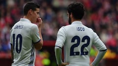 James Rodr&iacute;guez e Isco compitieron en varios partidos por ser titulares en el Madrid, al final el espa&ntilde;ol gan&oacute; la partida