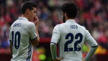 James Rodríguez e Isco compitieron en varios partidos por ser titulares en el Madrid, al final el español ganó la partida