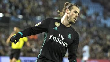 Gareth Bale celebra su primer gol ante el Celta.