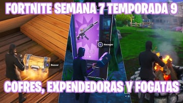 Fortnite Battle Royale - Desaf&iacute;o de la Semana 7 de la Temporada 9: registra un cofre, usa una m&aacute;quina expendedora y una fogata en una misma partida