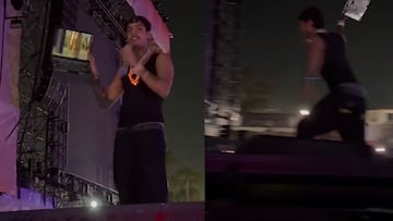 Natanael Cano pierde la cabeza y destruye la laptop de su DJ en pleno escenario