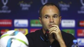 Iniesta, en rueda de prensa.