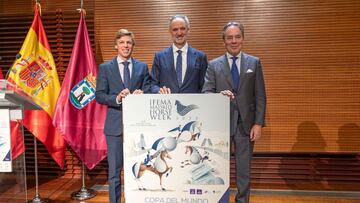 Alberto Tomé (Comunidad de Madrid), Daniel Entrecanales (presidente de MHW) y Santiago Revuelta (Federación Española).