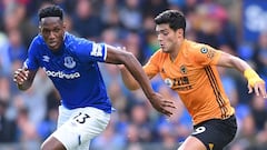 Yerry Mina fue titular del Everton ante el Wolverhampton 