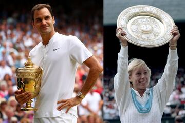 Roger Federer, con ocho títulos, y Martina Navratilova, con ocho, son los más grandes campeones de la historia del torneo. Lawrence Doherty (13) y Billie Jean King y la propia Navartilova, con 20, son los que más acumulan entre todos los cuadros. El campeón más joven fue Boris Becker en 1985 (17 años y 22 días) y la campeona más precoz fue Lottie Dod, que ganó en 1888 con 15 años y 285 días. En cuanto a trofeos consecutivos, los líderes siguen siendo William Renshaw y Navratilova, con seis.