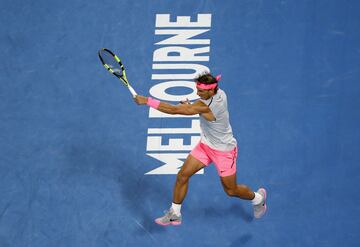 Así luchó Nadal lesionado contra Cilic en Australia