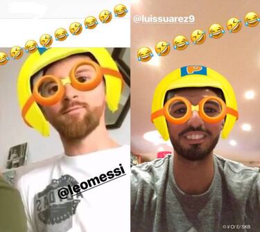 Neymar se re de Messi y Luis Surez en Instagram