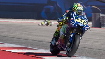 Valentino Rossi con la Yamaha en Austin.