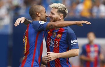 17/09/16 PARTIDO PRIMERA DIVISION  LEGANES - BARCELONA  MESSI ALEGRIA RAFINHA