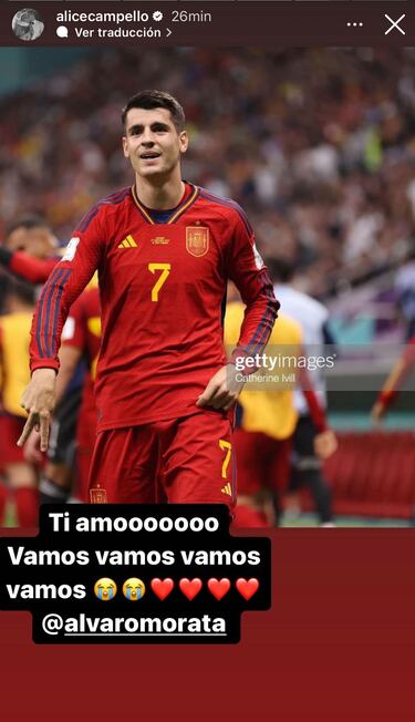 Así celebró Alice Campello el gol de Morata ante Alemania