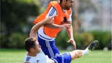 Falcao García durante un entrenamiento del Chelsea.