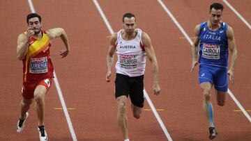 Jorge Ureña acabó primero en su serie de 60 metros del heptatlon.