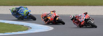 Jorge Lorenzo, Andrea Iannone y Marc Márquez.