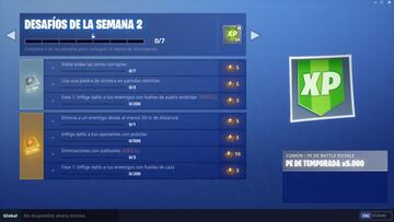 Fortnite Battle Royale: Desaf&iacute;os de la Semana 2 de la Temporada 6 del Pase de Batalla 