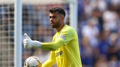 David Raya, portero del Brentford, durante un partido.