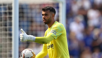 David Raya, portero del Brentford, durante un partido.