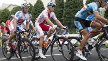 El corredor polaco Michal Kwiatkowski, durante la prueba en ruta de los Mundiales de Richmond.