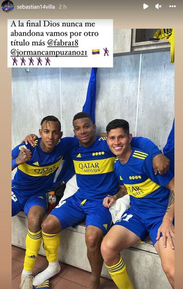 Sebastián Villa, activo en redes tras el triunfo con Boca