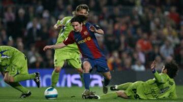 En el año 2007 Messi emuló al gran Maradona marcando un gol muy similar al del 'Barrilete Cósmico'. Fue al Getafe en semifinales de la Copa de Rey.