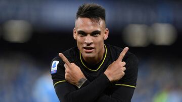 Lautaro Martínez, durante un partido en Nápoles.