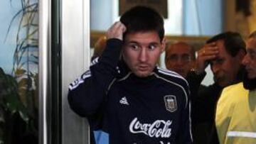 Messi, a su llegada a Perú.