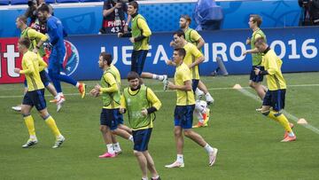 La selección de Ucrania entrenando.