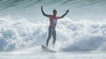 PRAIA DE DONIÃOS, GALICIA , SPAIN - MAY 14 : Yago Dominguez (EUK) winner of the Cabreiroa Junior Pro Ferrol May 14, 2022 at Praia de Doniños, Galicia, Spain.(Photo by Damien Poullenot/World Surf League)