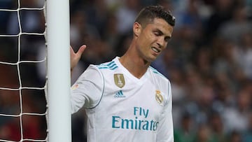 Cristiano Ronaldo, tras fallar una ocasi&oacute;n.