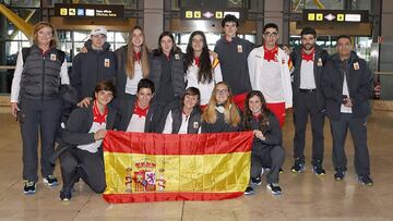 Delegación de deportistas españoles que viaja a los JJ OO de Juventud,