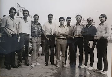 Jan Freese con ex nadadores que fueron técnicos.