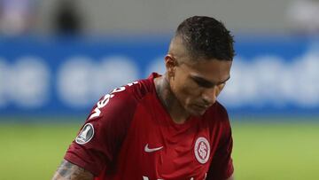 LIMA, PERU - APRIL 24: Paolo Guerrero of SC Internacional stands up after a foul during a group A match between Alianza Lima and SC Internacional as part of Copa CONMEBOL Libertadores 2019 at Estadio Nacional de Lima on April 24, 2019 in Lima, Peru. (Phot