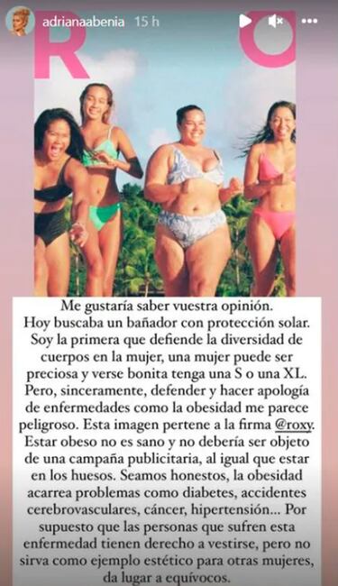 El encontronazo en las redes entre Adriana Abenia y Tania Llasera por la obesidad