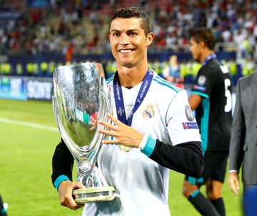 El 8 de agosto el Real Madrid consiguió su cuarta Supercopa de Europa (tercera para el portugués) al ganar 2-1 al Manchester United. Cristiano salió desde el banquillo en el 82'.