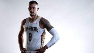 NEW ORLEANS, LOUISIANA - SEPTEMBER 27: Willy Hernangomez #9 of the New Orleans Pelicans poses for photos during Media Day at Smoothie King Center on September 27, 2021 in New Orleans, Louisiana. NOTE TO USER: User expressly acknowledges and agrees that, by downloading and or using this photograph, User is consenting to the terms and conditions of the Getty Images License Agreement. Sean Gardner/Getty Images/AFP
== FOR NEWSPAPERS, INTERNET, TELCOS & TELEVISION USE ONLY ==