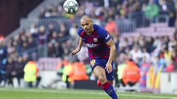 Braithwaite, en un partido con el Barça.