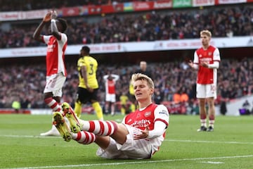 Odegaard in action against Watford