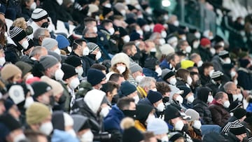 Supporters during the Italian championship Serie A football match between Juventus FC and SSC Napoli on January 6, 2022 at Allianz stadium in Turin, Italy - Photo Nderim Kaceli / DPPI
 AFP7 
 06/01/2022 ONLY FOR USE IN SPAIN