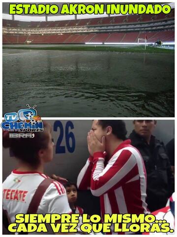 Los memes acaban con Chivas y su estadio inundado