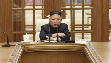 In this photo provided by the North Korean government, Kim Jong Un attends a meeting in Pyongyang, North Korea, Friday, June 4, 2021. Kim has presided over a meeting of his ruling party in his first public appearance in about a month, and called for a larger political conference to discuss efforts to salvage a decaying economy. Independent journalists were not given access to cover the event depicted in this image distributed by the North Korean government. The content of this image is as provided and cannot be independently verified. (Korean Central News Agency/Korea News Service via AP)