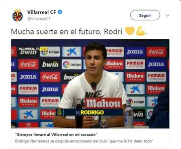 El equipo que le deseaba mucha suerte en el futuro a través de su cuenta de Twitter.