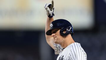 NEW YORK, NEW YORK - JUNE 27: DJ LeMahieu #26 of the New York Yankees reacts after hitting a RBI single during the fourth inning of the game against the Athletics at Yankee Stadium on June 27, 2025 in New York City. Dustin Satloff/Getty Images/AFP (Photo by Dustin Satloff / GETTY IMAGES NORTH AMERICA / Getty Images via AFP)