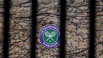 LONDON, ENGLAND - APRIL 01:  Wimbledon branding is seen at  The All England Tennis and Croquet Club, best known as the venue for the Wimbledon Tennis Championships, on April 01, 2020 in London, England. The Coronavirus (COVID-19) pandemic has spread to many countries across the world, claiming over 40,000 lives and infecting hundreds of thousands more. (Photo by Alex Davidson/Getty Images)