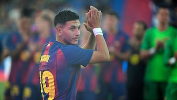 Roony Bardghji, durante la presentación del equipo en el Gamper.