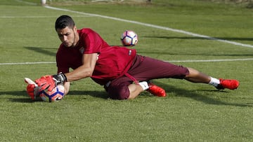 Bernab&eacute; durante un entrenamiento. 