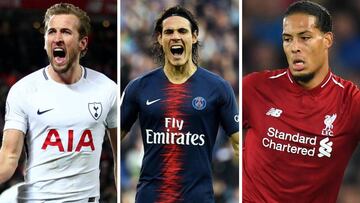 Kane, Cavani y Van Dijk.