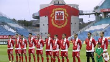 Los jugadores de Gibraltar antes de jugar ante Irlanda.